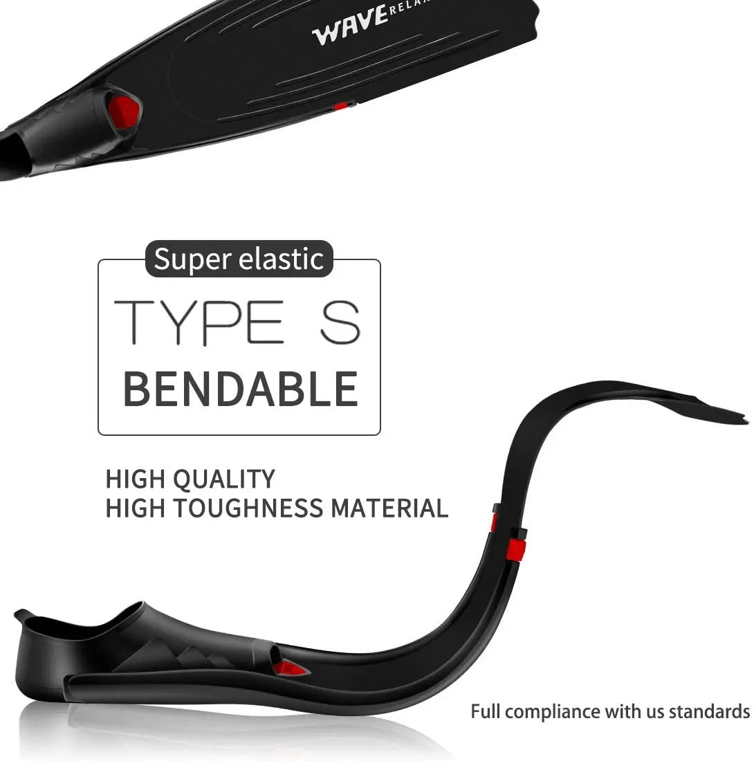 Professional Freediving Long Fins Flippers - for Spearfishing, Scuba Diving, Snorkeling & Water Sports | PP+TPR with Anti-Skid