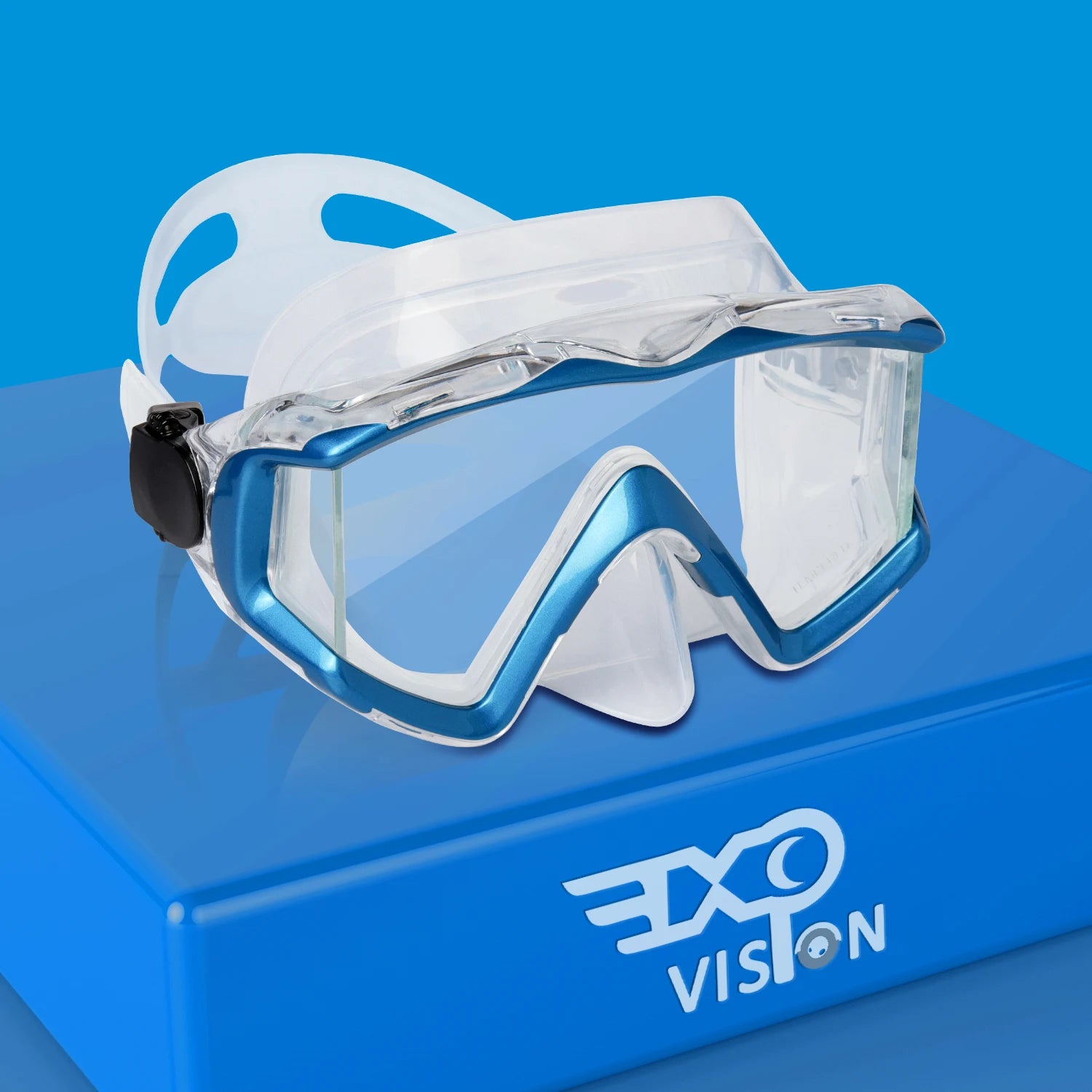 Adult Scuba Diving Mask Pano 3 Panoramic Tempered Glass Snorkeling Dive Mask, Premium Swim Goggles with Nose Cover Snorkeling