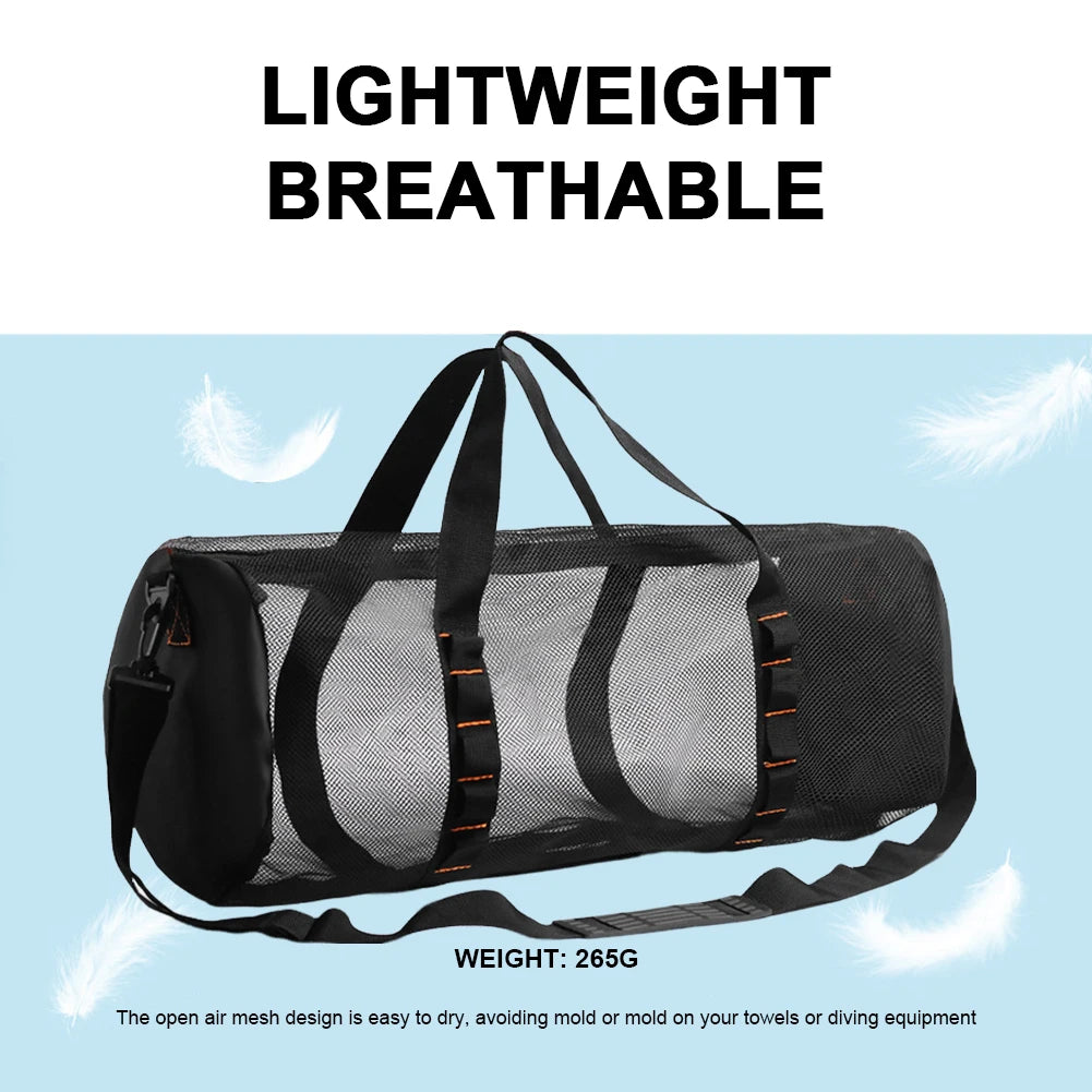 Mesh Dive Bag Extra Large Travel Diving Mesh Duffel Bag for Scuba Surfing Snorkeling Equipment Dry Bag Hold Mask Fins Snorke