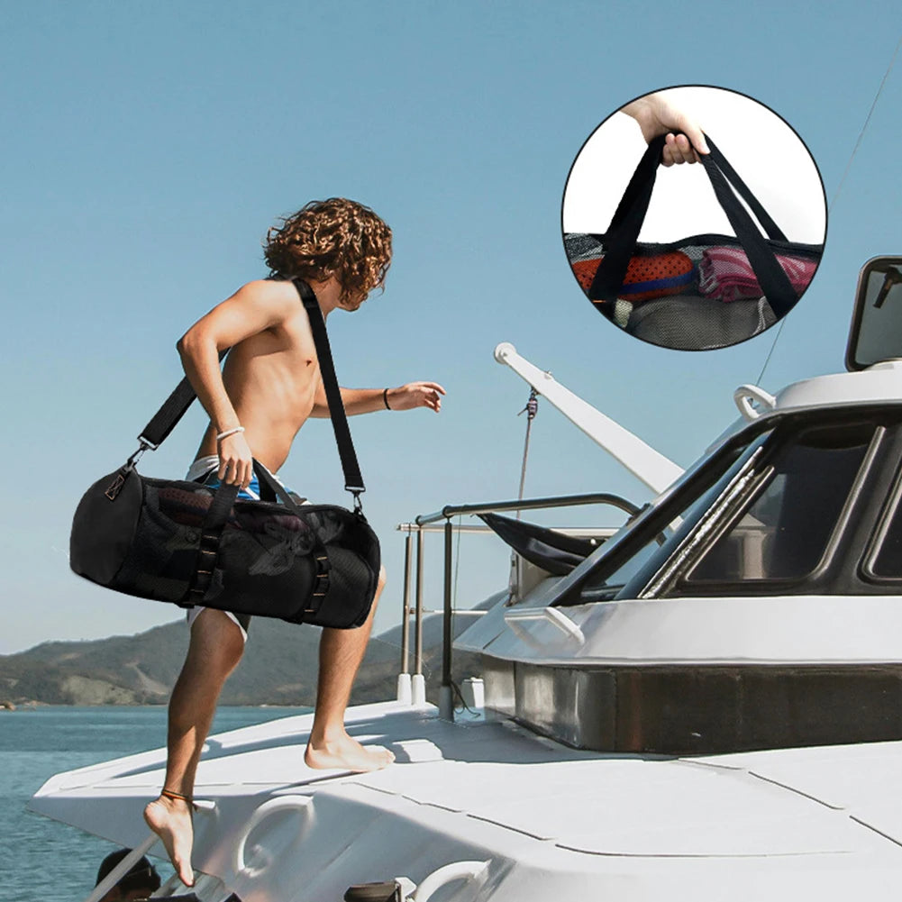 Mesh Dive Bag Extra Large Travel Diving Mesh Duffel Bag for Scuba Surfing Snorkeling Equipment Dry Bag Hold Mask Fins Snorke