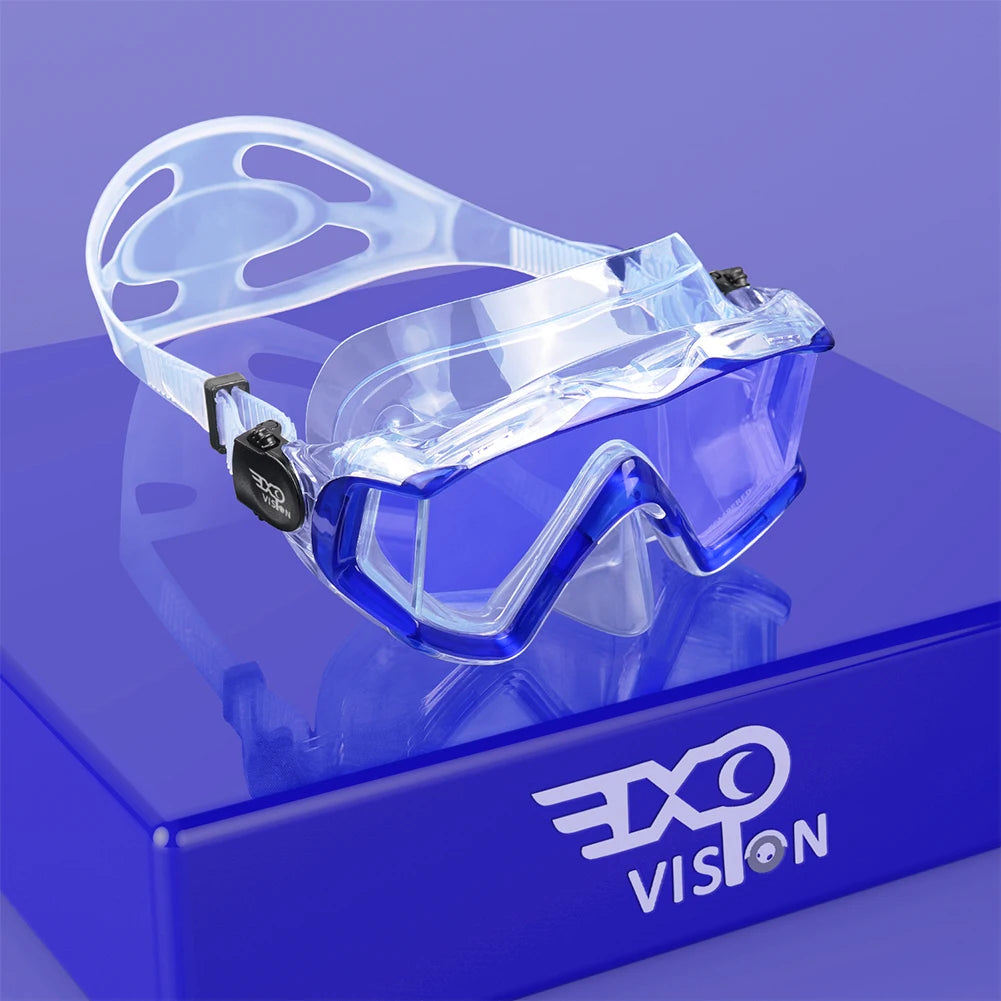 Adult Scuba Diving Mask Pano 3 Panoramic Tempered Glass Snorkeling Dive Mask, Premium Swim Goggles with Nose Cover Snorkeling