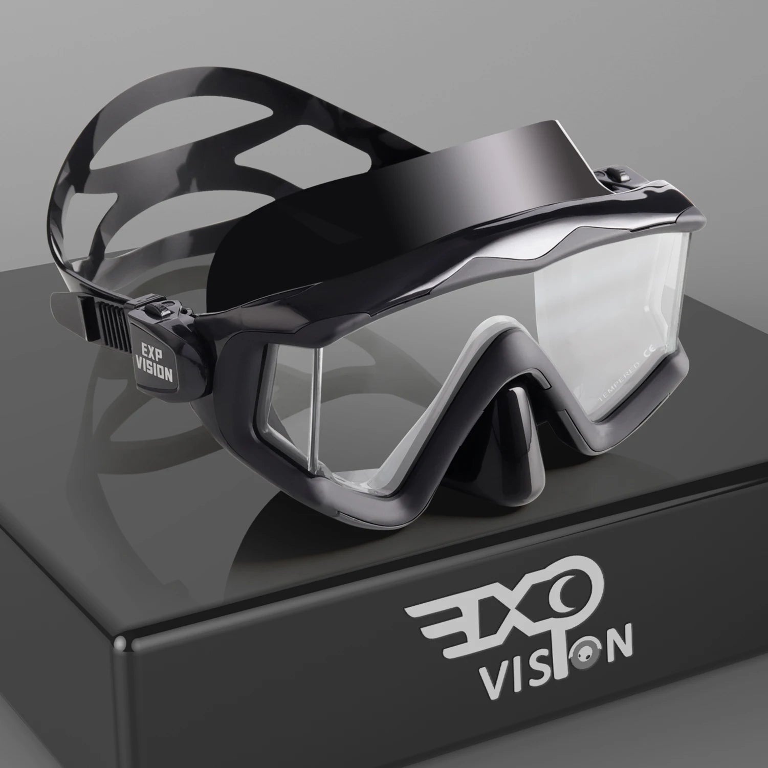 Adult Scuba Diving Mask Pano 3 Panoramic Tempered Glass Snorkeling Dive Mask, Premium Swim Goggles with Nose Cover Snorkeling