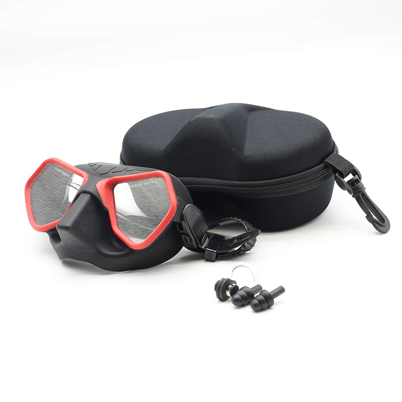 JUNHAIINS  New Low Volume Diving Mask freediving mask tempered glass lens silicone Snorkeling set diving mask