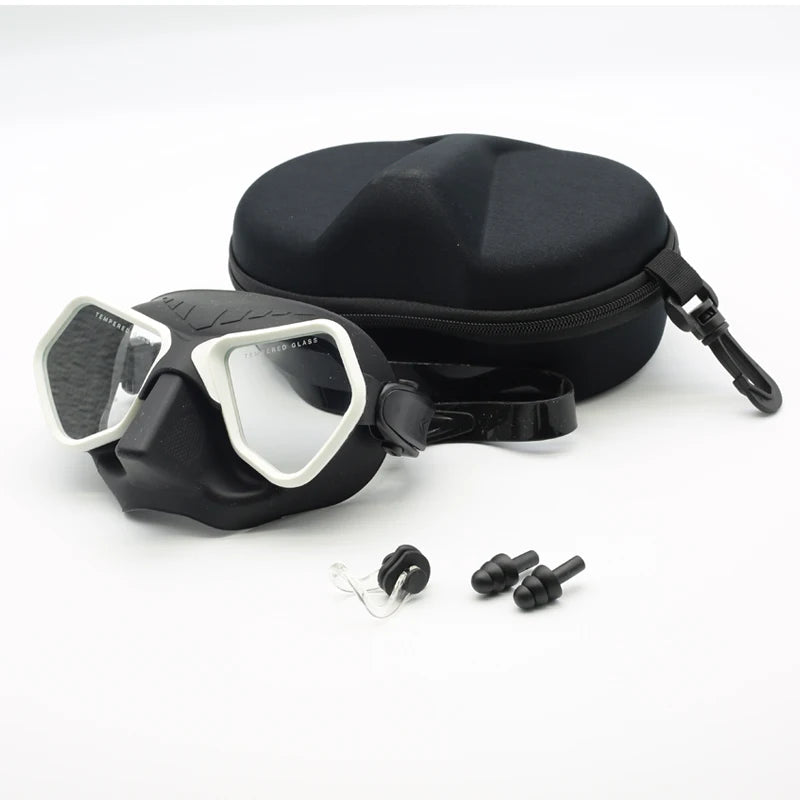 JUNHAIINS  New Low Volume Diving Mask freediving mask tempered glass lens silicone Snorkeling set diving mask