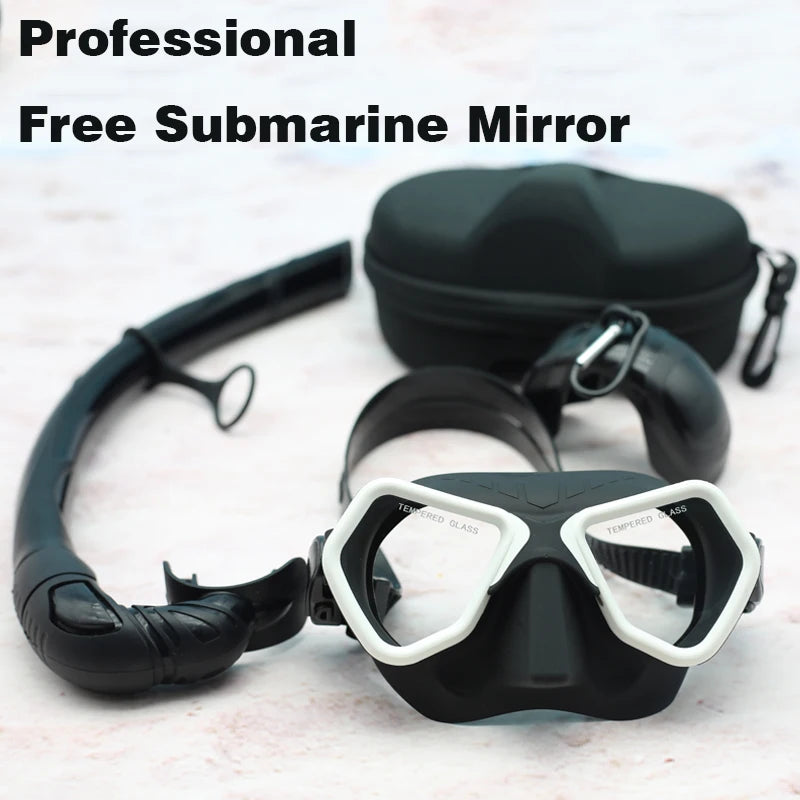 JUNHAIINS  New Low Volume Diving Mask freediving mask tempered glass lens silicone Snorkeling set diving mask