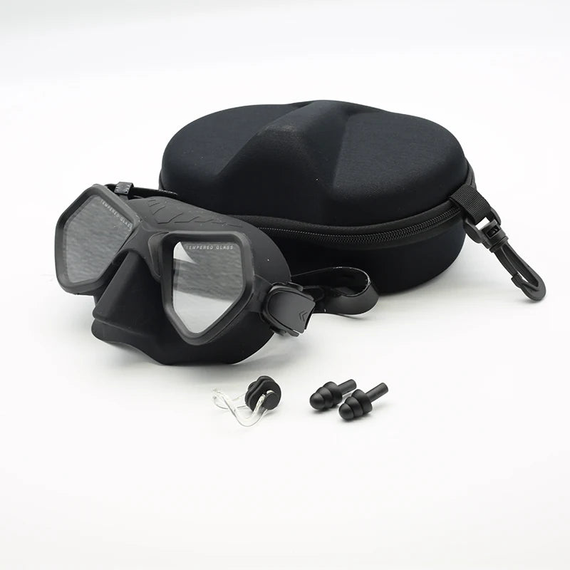 JUNHAIINS  New Low Volume Diving Mask freediving mask tempered glass lens silicone Snorkeling set diving mask