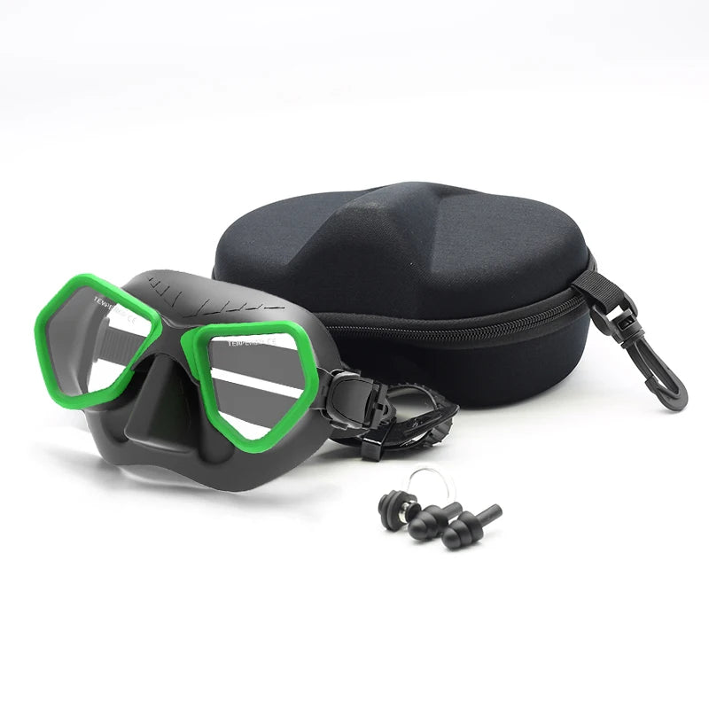 JUNHAIINS  New Low Volume Diving Mask freediving mask tempered glass lens silicone Snorkeling set diving mask