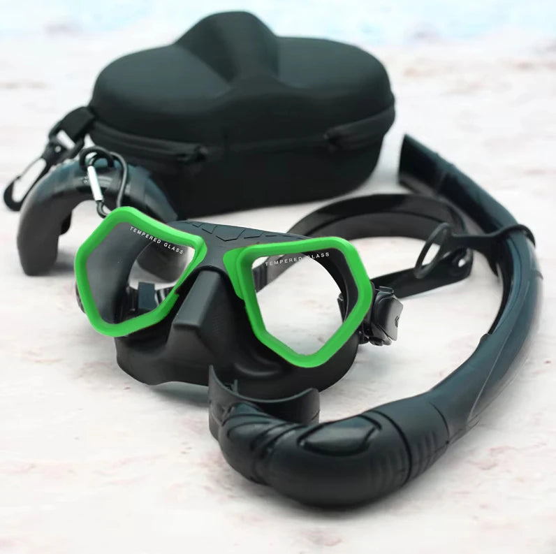 JUNHAIINS  New Low Volume Diving Mask freediving mask tempered glass lens silicone Snorkeling set diving mask
